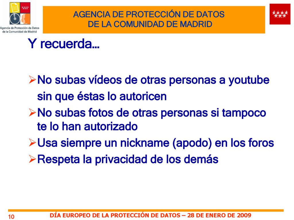 AGENCIA DE PROTECCIÓN DE DATOS DE LA COMUNIDAD DE MADRID