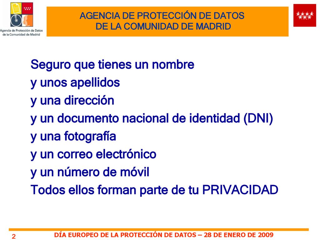 AGENCIA DE PROTECCIÓN DE DATOS DE LA COMUNIDAD DE MADRID