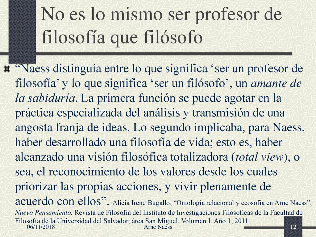 No es lo mismo ser profesor de filosofía que filósofo