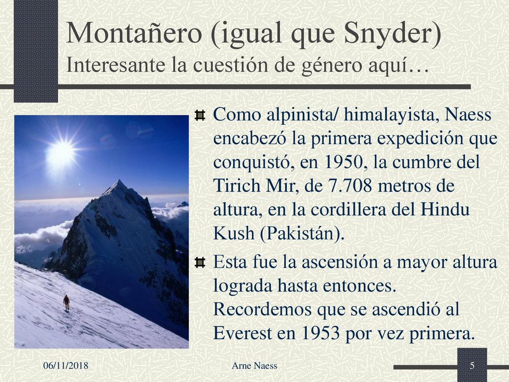 Montañero (igual que Snyder) Interesante la cuestión de género aquí…