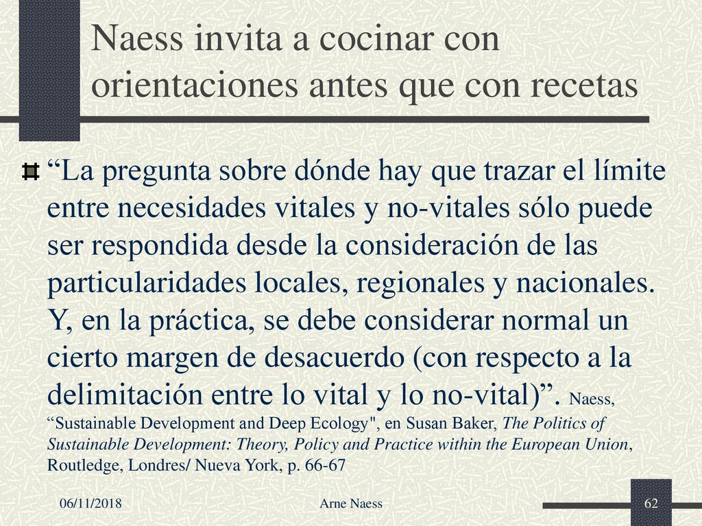 Naess invita a cocinar con orientaciones antes que con recetas