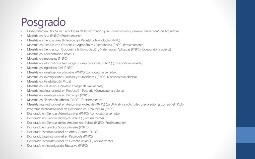 Posgrado Especialidad en Uso de las Tecnologías de la Información y la Comunicación (Convenio Universidad de Argentina)