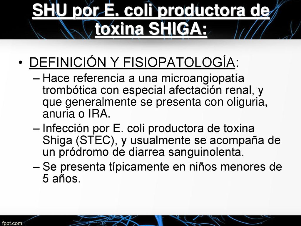 SHU por E. coli productora de toxina SHIGA: