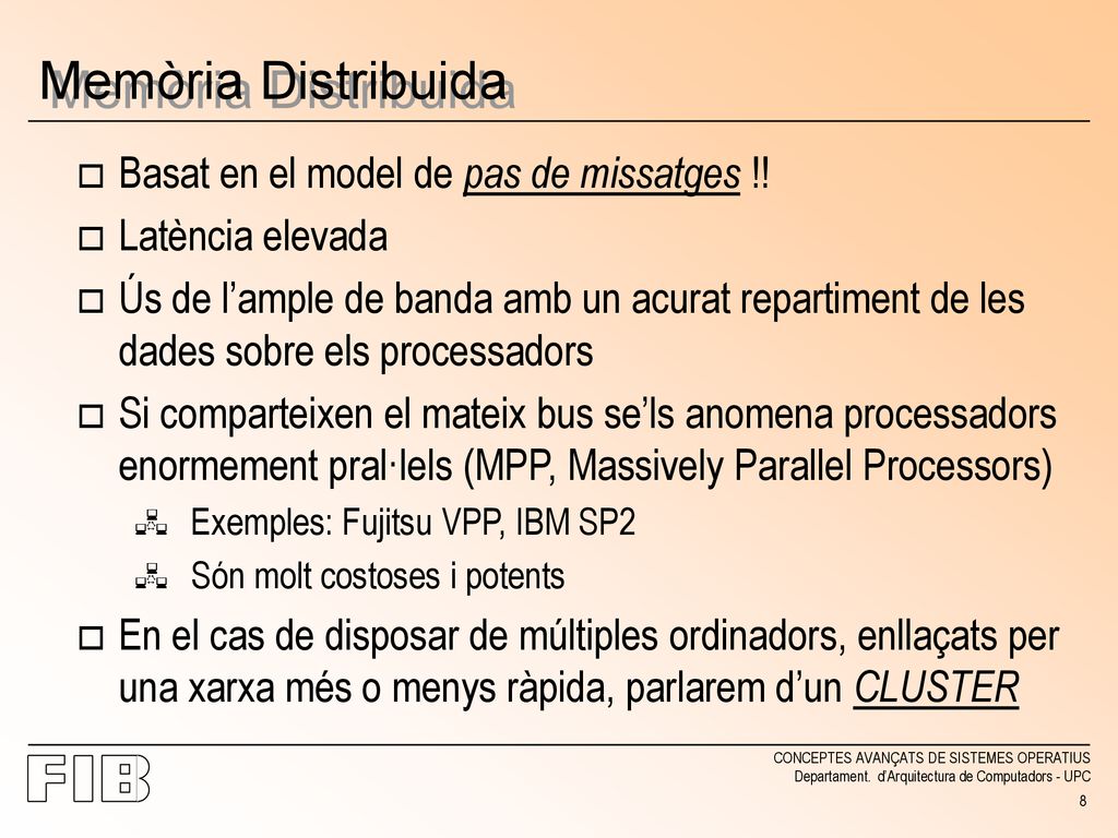 Memòria Distribuida Basat en el model de pas de missatges !!