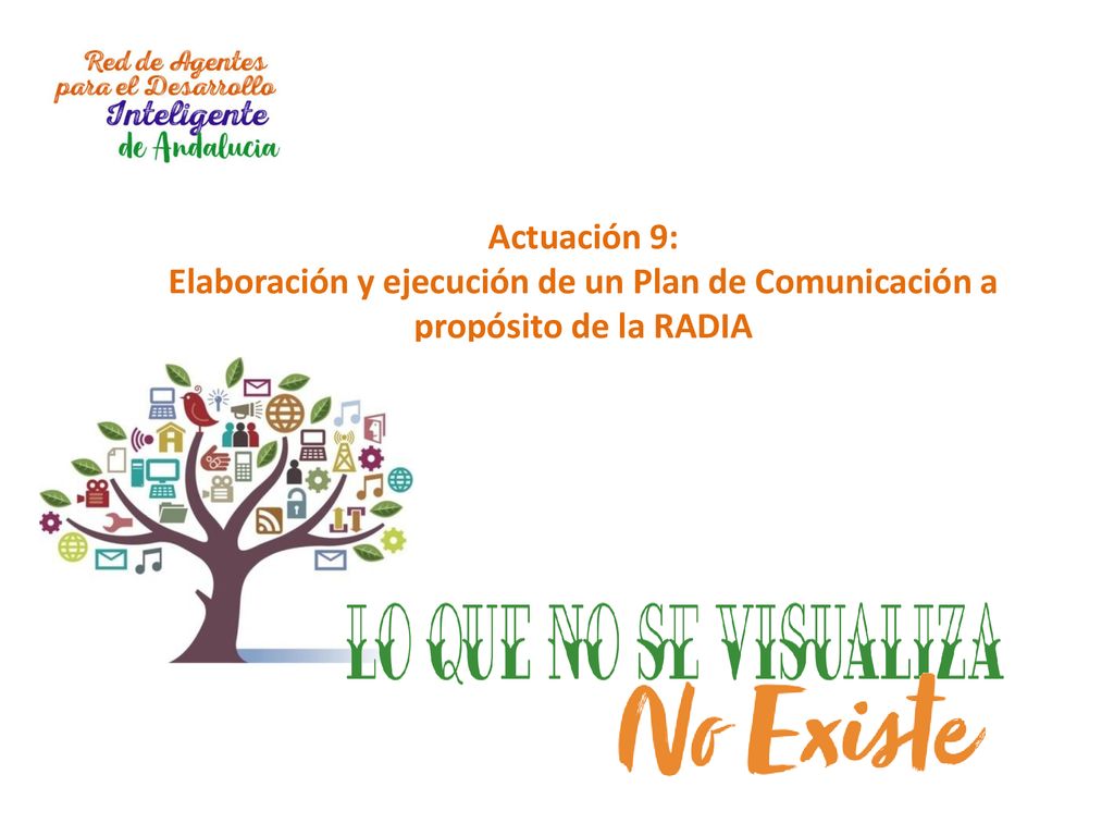 Actuación 9: Elaboración y ejecución de un Plan de Comunicación a propósito de la RADIA