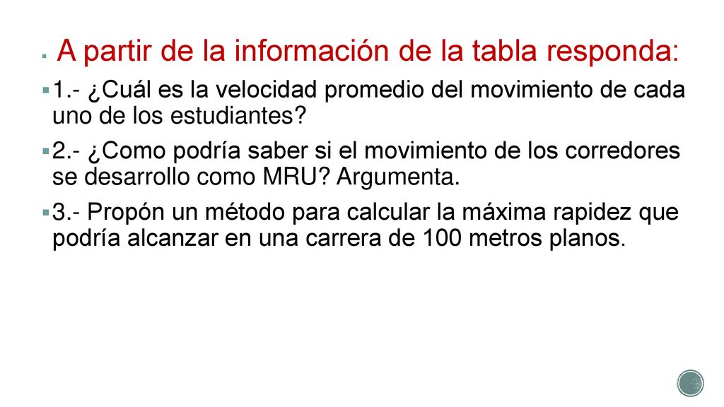 A partir de la información de la tabla responda: