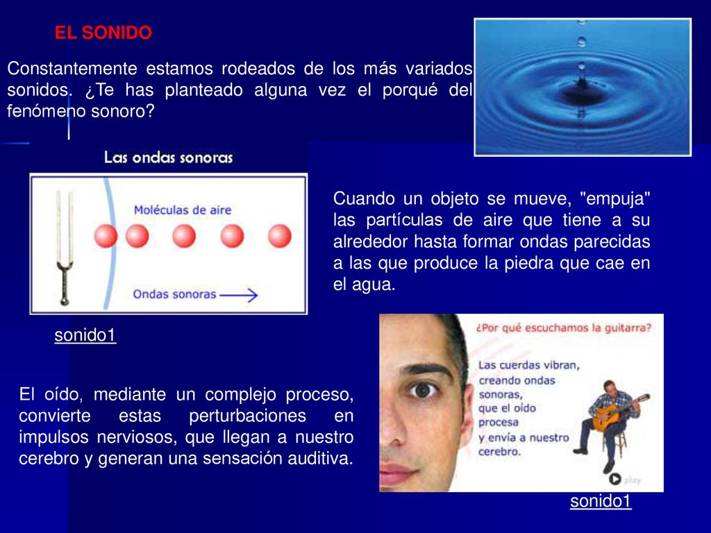 EL SONIDO Constantemente estamos rodeados de los más variados sonidos. ¿Te has planteado alguna vez el porqué del fenómeno sonoro