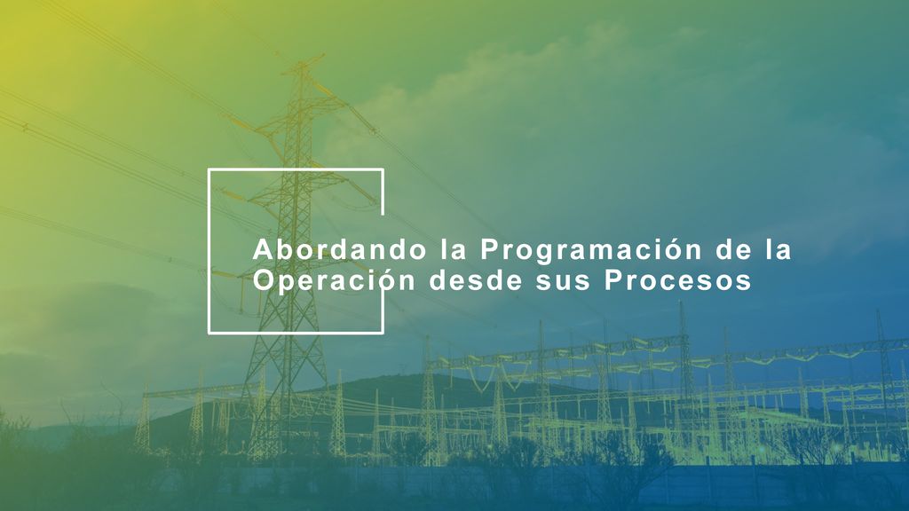 Abordando la Programación de la Operación desde sus Procesos