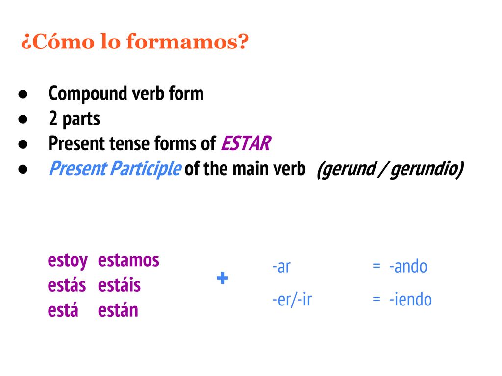 + ¿Cómo lo formamos Compound verb form 2 parts