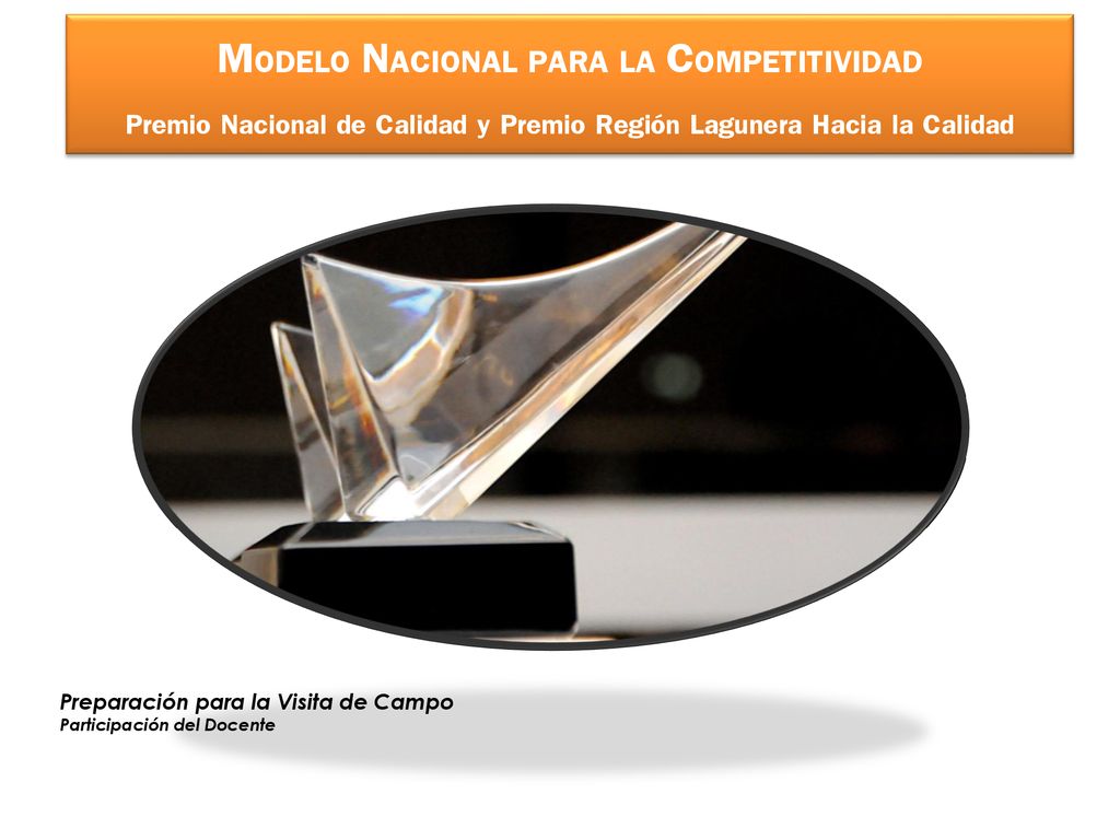 MODELO NACIONAL PARA LA COMPETITIVIDAD Premio Nacional de Calidad y Premio Región Lagunera Hacia la Calidad