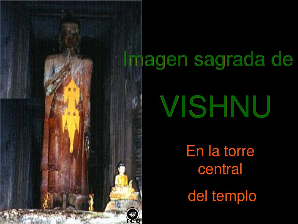 Imagen sagrada de VISHNU En la torre central del templo