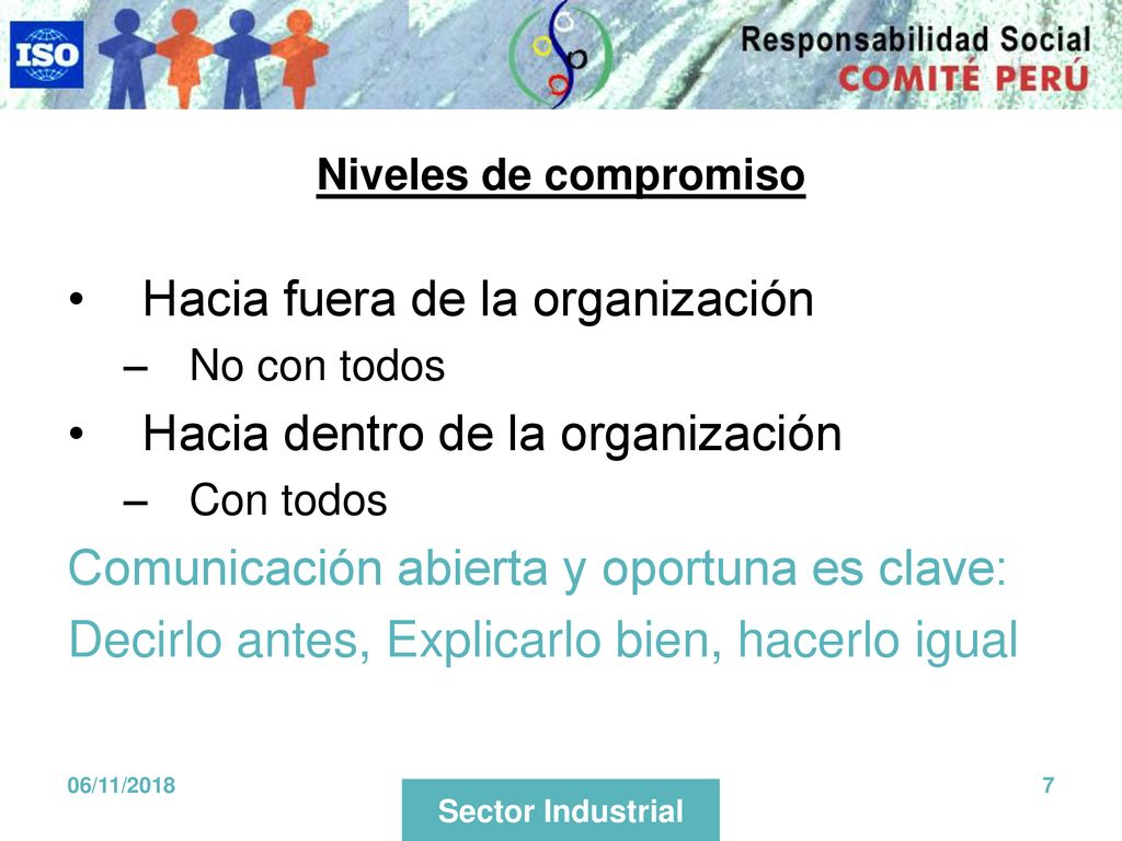 Hacia fuera de la organización Hacia dentro de la organización