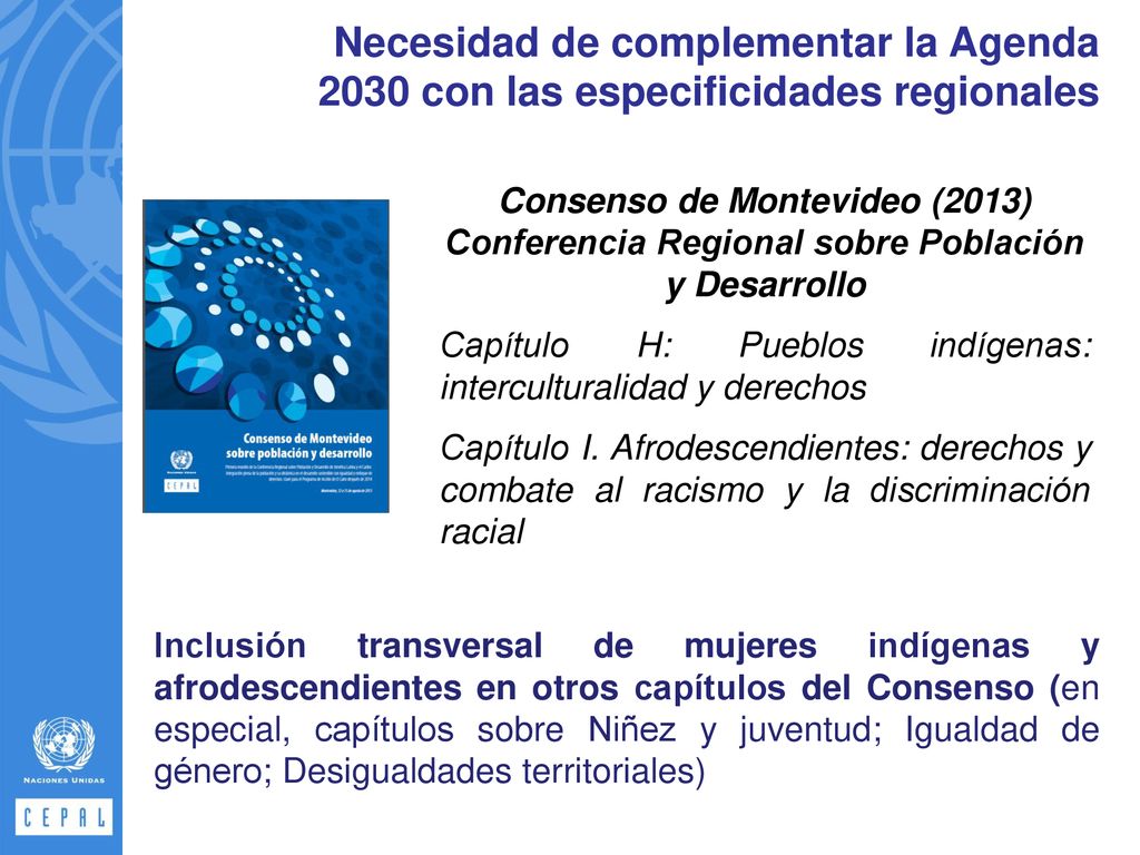 Necesidad de complementar la Agenda 2030 con las especificidades regionales