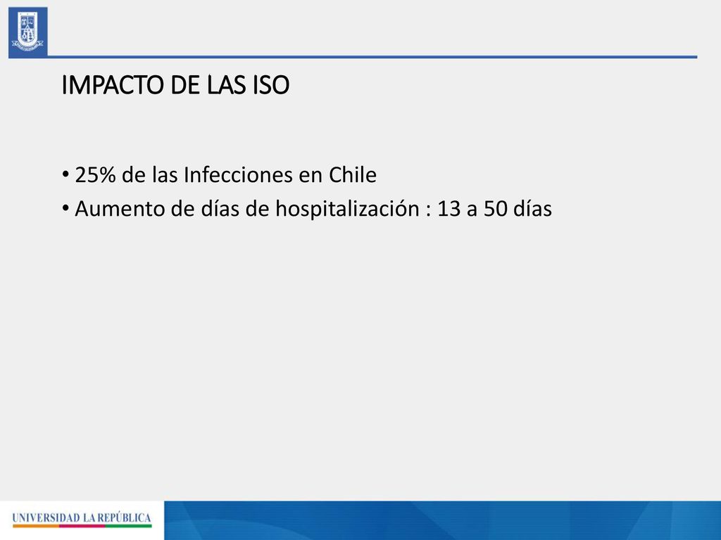 IMPACTO DE LAS ISO 25% de las Infecciones en Chile