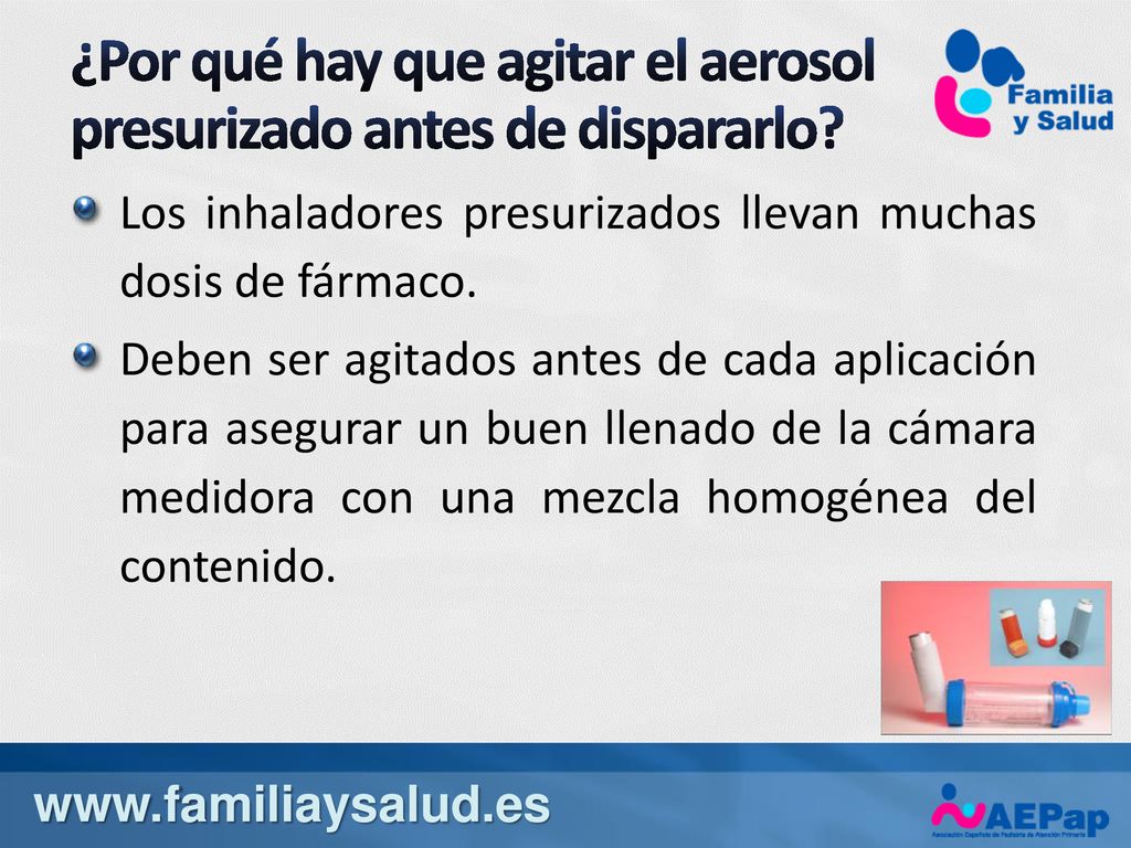 ¿Por qué hay que agitar el aerosol presurizado antes de dispararlo