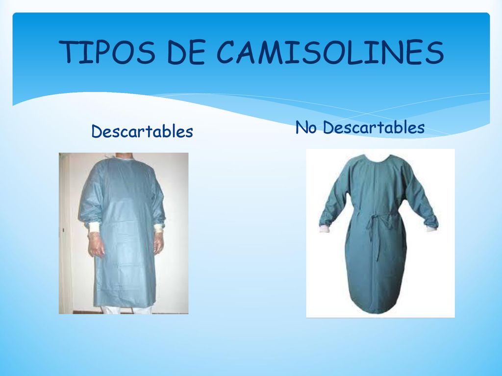 TIPOS DE CAMISOLINES Descartables No Descartables