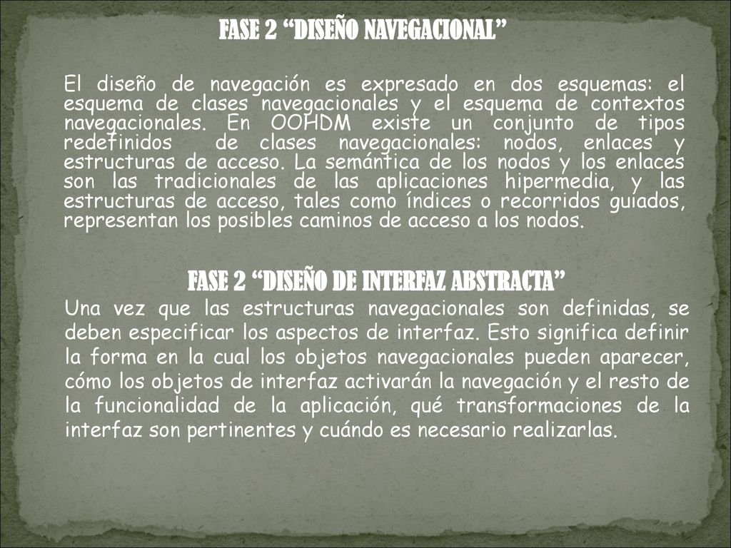 FASE 2 DISEÑO NAVEGACIONAL FASE 2 DISEÑO DE INTERFAZ ABSTRACTA