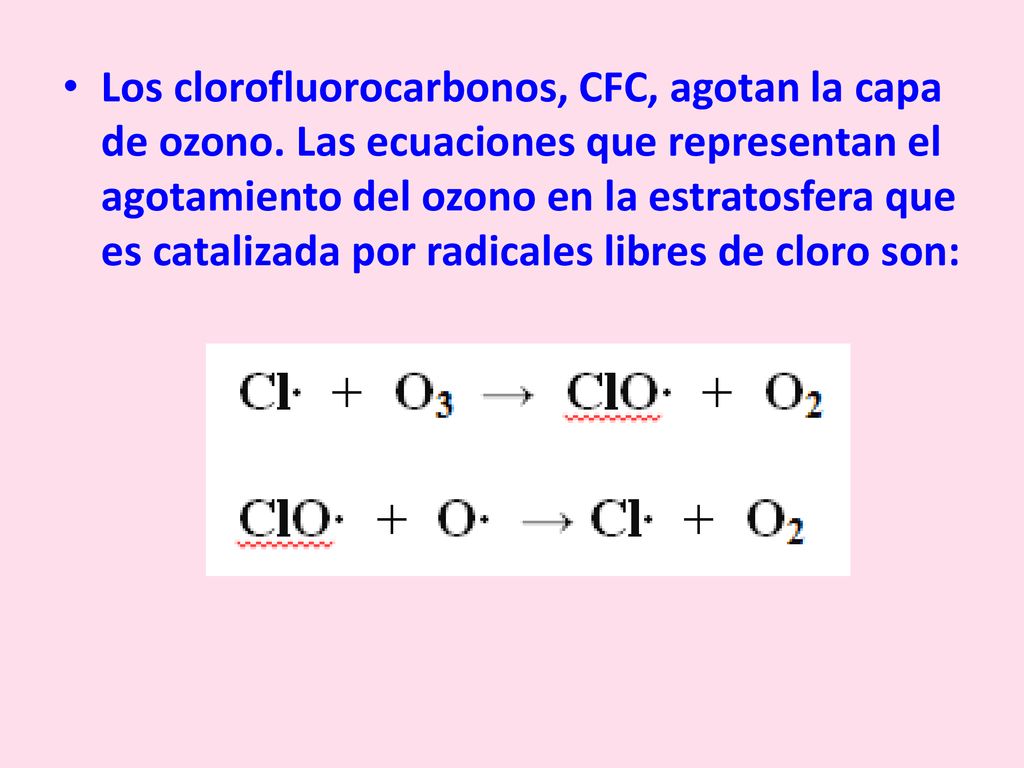 Los clorofluorocarbonos, CFC, agotan la capa de ozono