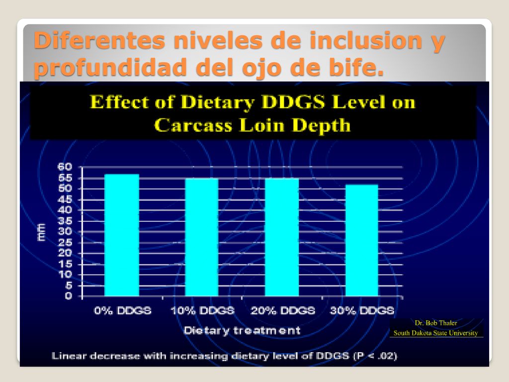 Diferentes niveles de inclusion y profundidad del ojo de bife.