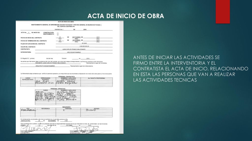 ACTA DE INICIO DE OBRA ANTES DE INICIAR LAS ACTIVIDADES SE