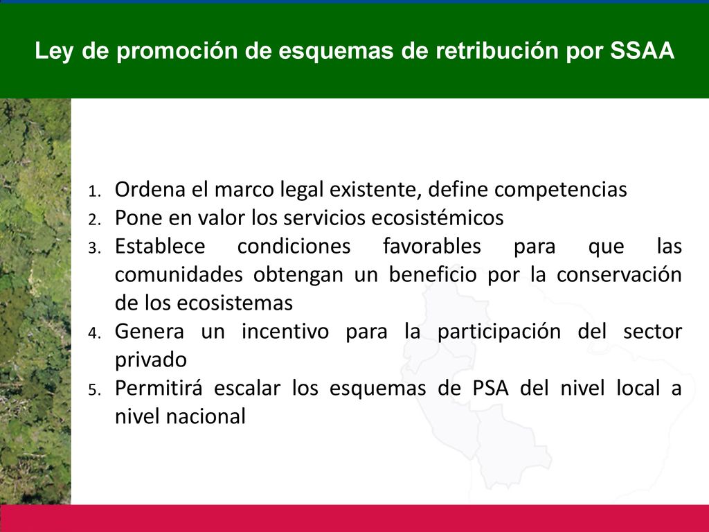 Ley de promoción de esquemas de retribución por SSAA