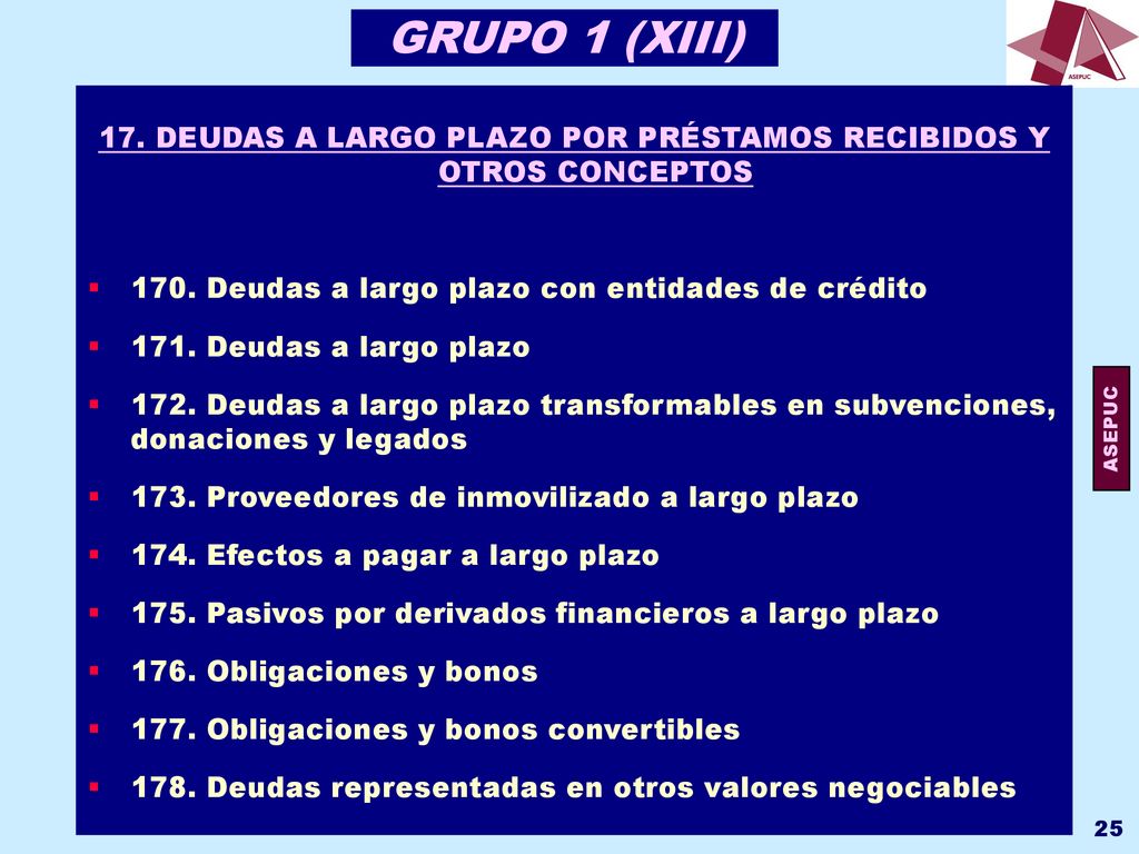 17. DEUDAS A LARGO PLAZO POR PRÉSTAMOS RECIBIDOS Y OTROS CONCEPTOS
