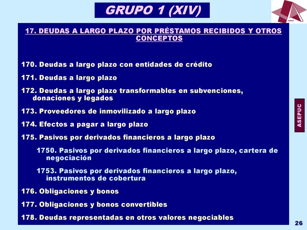 17. DEUDAS A LARGO PLAZO POR PRÉSTAMOS RECIBIDOS Y OTROS CONCEPTOS