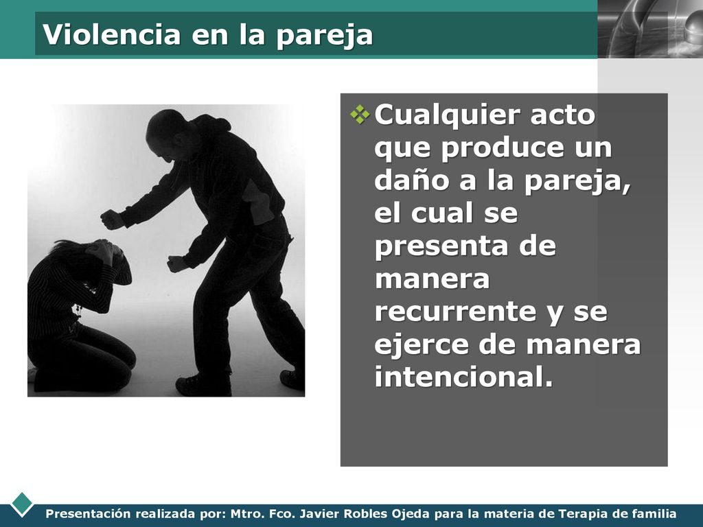 Violencia en la pareja Cualquier acto que produce un daño a la pareja, el cual se presenta de manera recurrente y se ejerce de manera intencional.