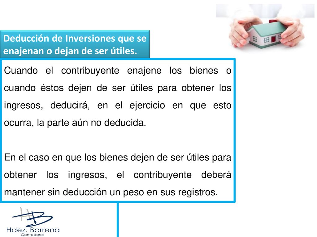 Deducción de Inversiones que se enajenan o dejan de ser útiles.