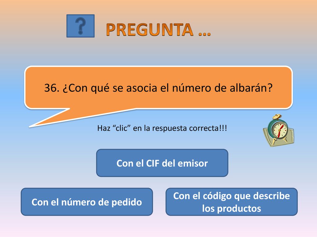 Con el código que describe los productos