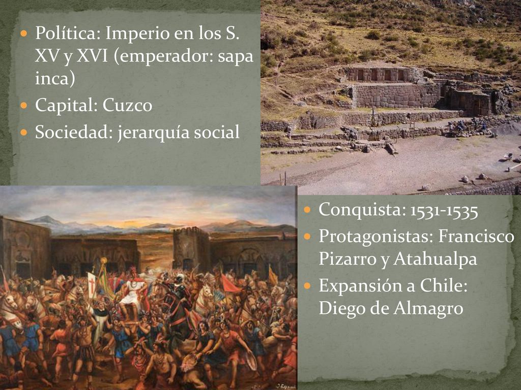 Política: Imperio en los S. XV y XVI (emperador: sapa inca)