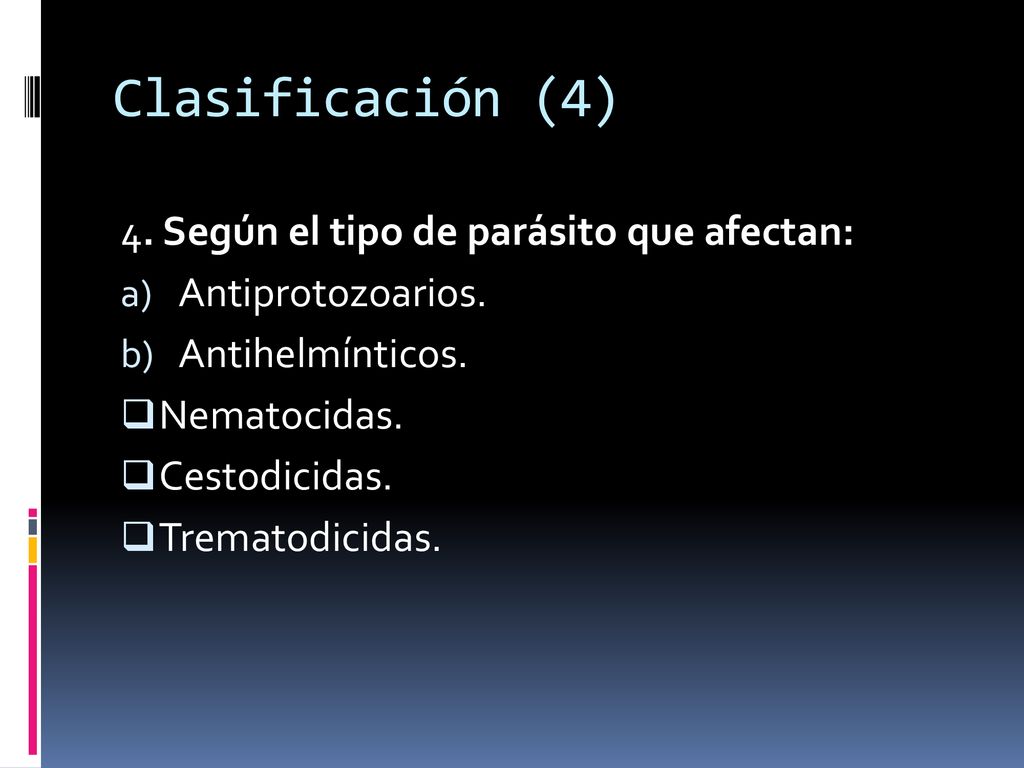 Antihelminticos clasificacion