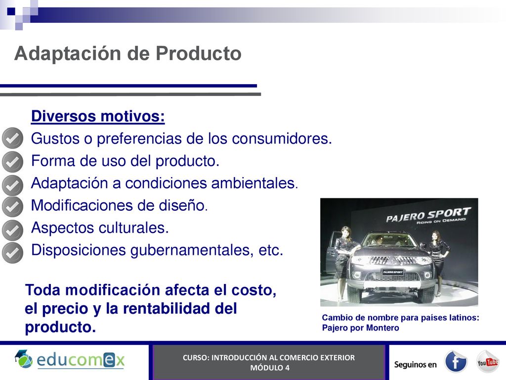 Adaptación de Producto CURSO: INTRODUCCIÓN AL COMERCIO EXTERIOR