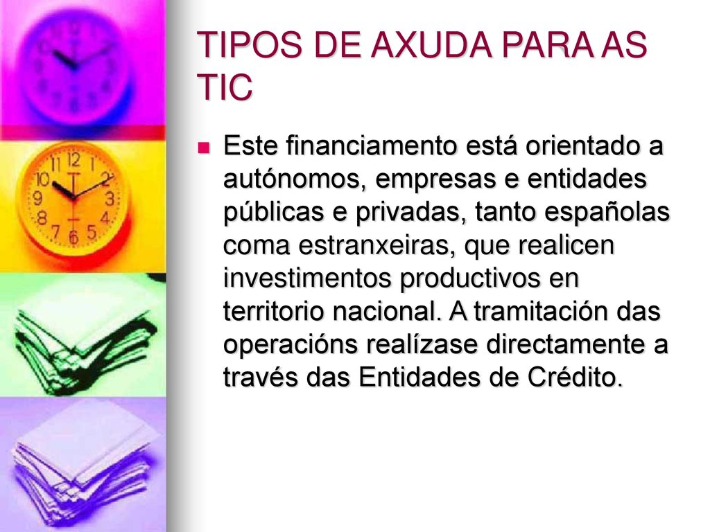 TIPOS DE AXUDA PARA AS TIC