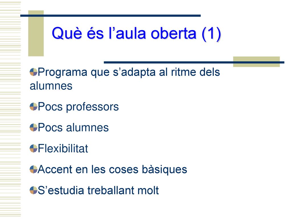 Què és l’aula oberta (1) Programa que s’adapta al ritme dels alumnes