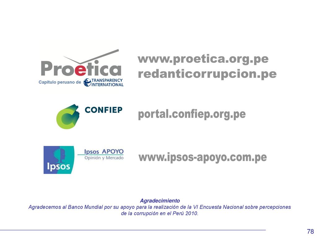 de la corrupción en el Perú 2010.