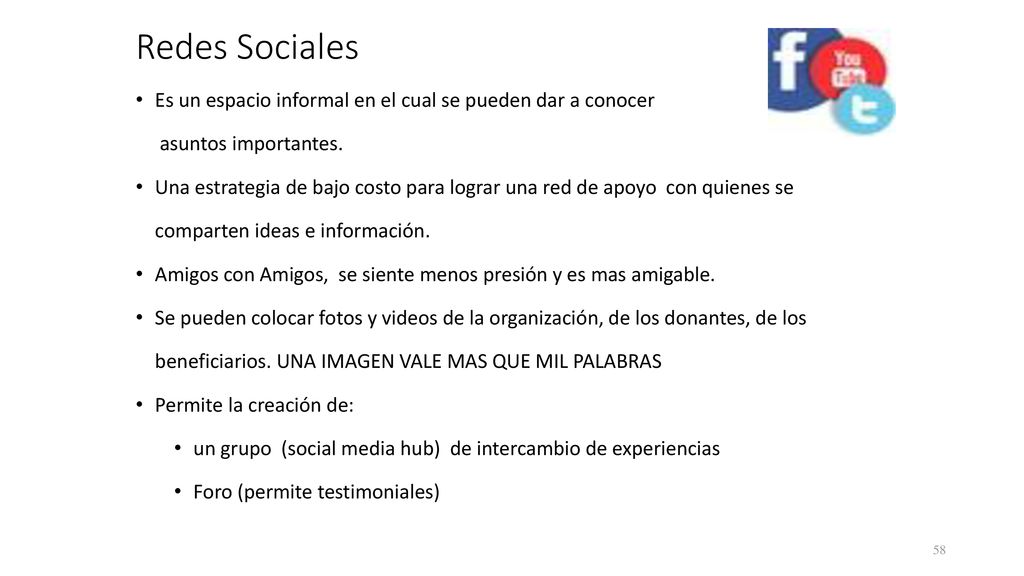 Redes Sociales Es un espacio informal en el cual se pueden dar a conocer. asuntos importantes.