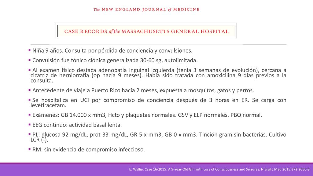 Niña 9 años. Consulta por pérdida de conciencia y convulsiones.