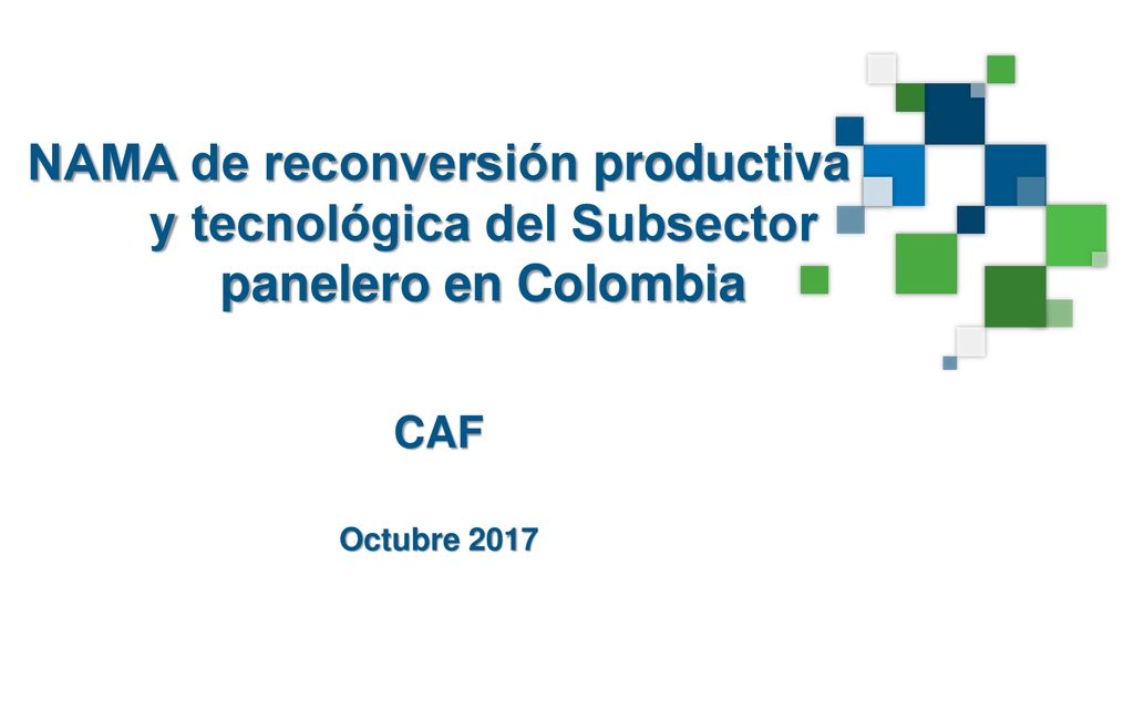 NAMA de reconversión productiva y tecnológica del Subsector panelero en Colombia