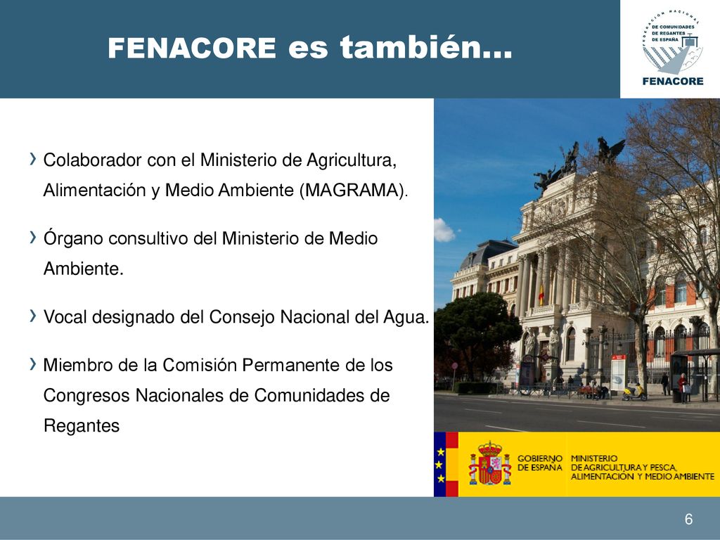 FENACORE es también… Colaborador con el Ministerio de Agricultura, Alimentación y Medio Ambiente (MAGRAMA).