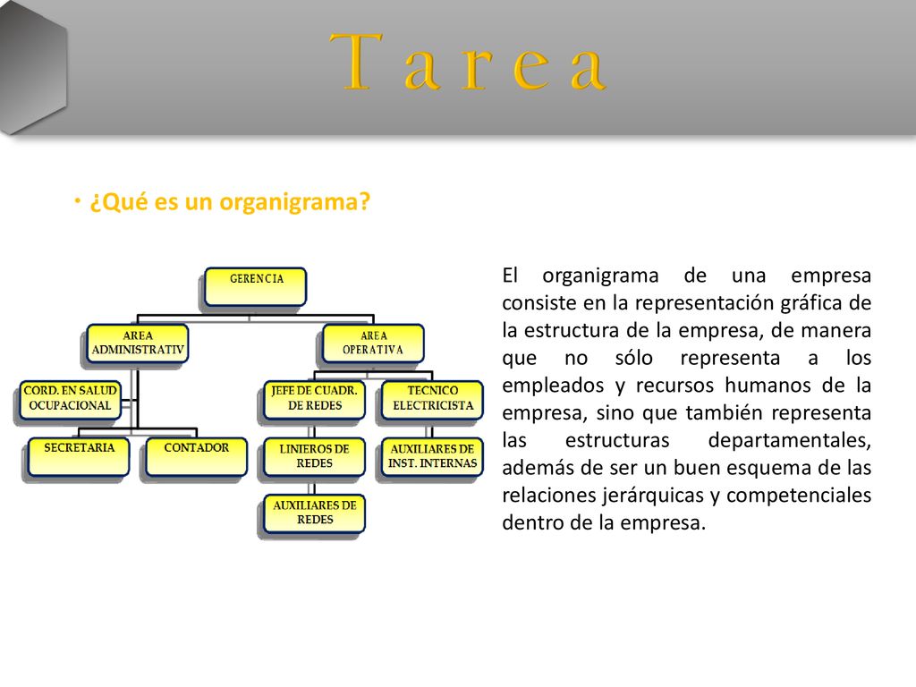 T a r e a ¿Qué es un organigrama