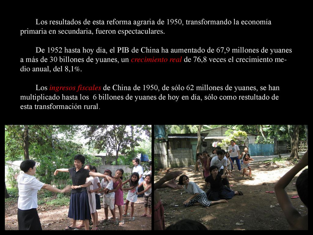 Los resultados de esta reforma agraria de 1950, transformando la economía primaria en secundaria, fueron espectaculares.
