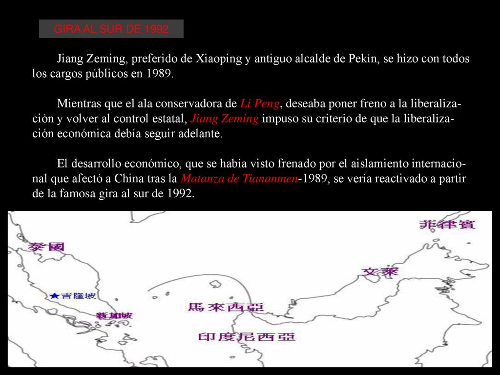 GIRA AL SUR DE 1992 Jiang Zeming, preferido de Xiaoping y antiguo alcalde de Pekín, se hizo con todos los cargos públicos en