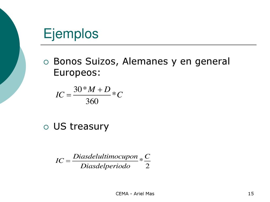 Ejemplos Bonos Suizos, Alemanes y en general Europeos: US treasury