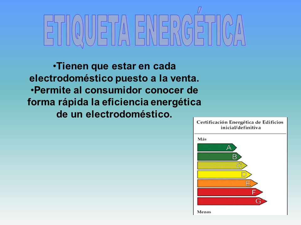 Tienen que estar en cada electrodoméstico puesto a la venta.