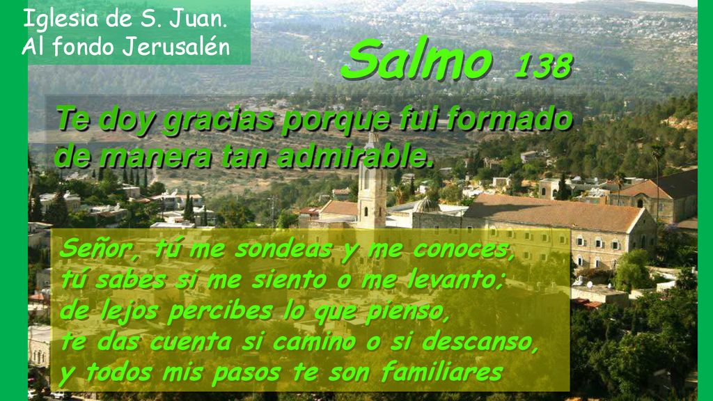 Salmo 138 Te doy gracias porque fui formado de manera tan admirable.