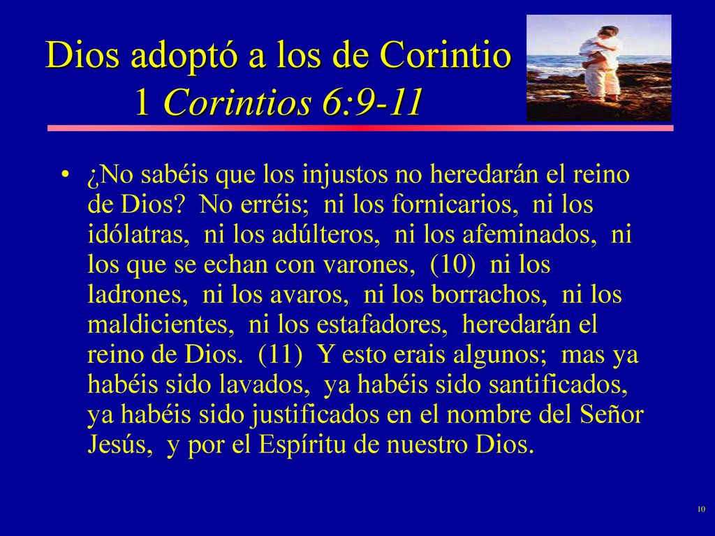 Dios adoptó a los de Corintio 1 Corintios 6:9-11