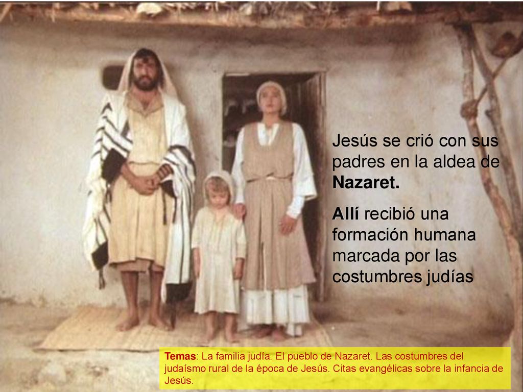 Jesús se crió con sus padres en la aldea de Nazaret.