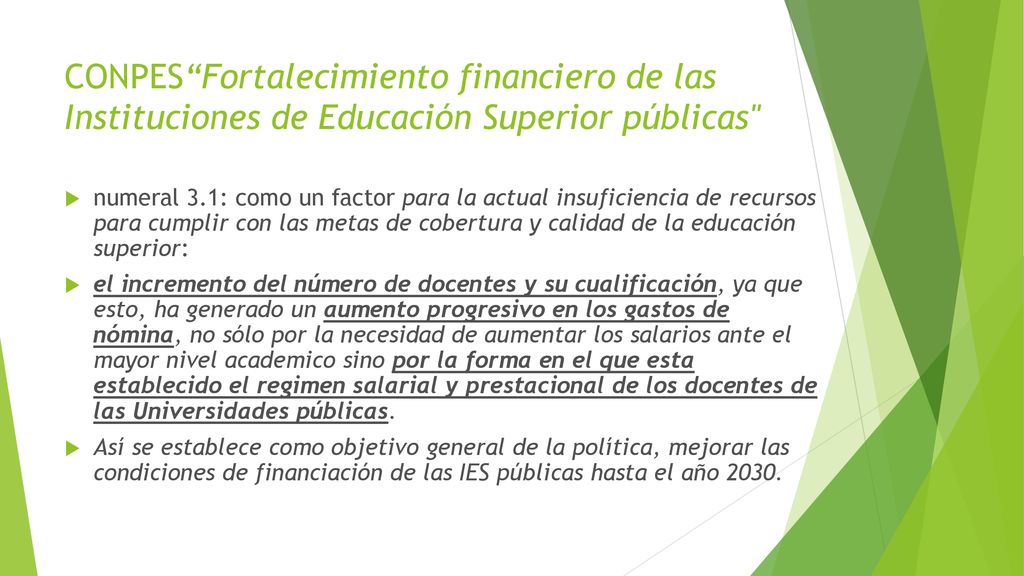 CONPES Fortalecimiento financiero de las Instituciones de Educación Superior públicas