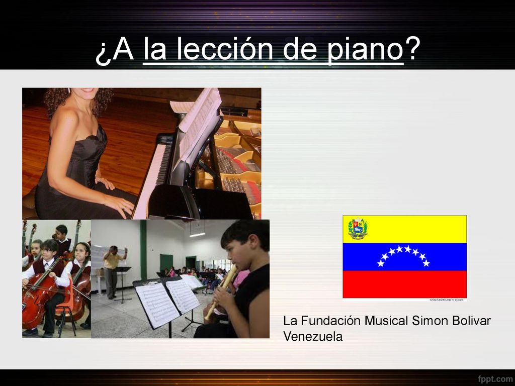 ¿A la lección de piano La Fundación Musical Simon Bolivar Venezuela